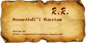 Rosenthál Rusztem névjegykártya